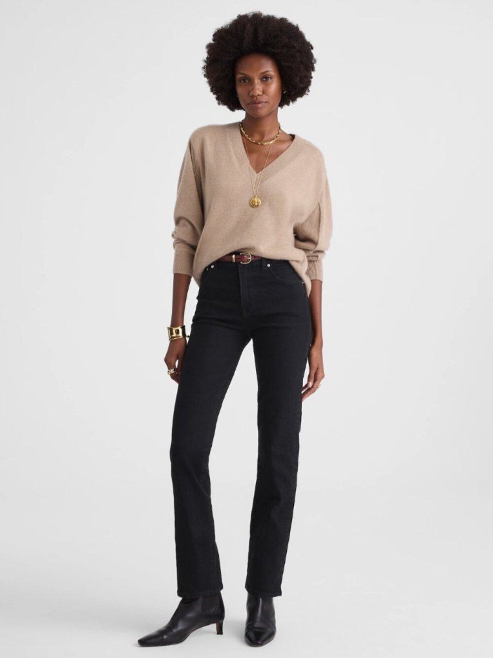 Madewell The Longline Straight Jean In Black Frost Size 24P NWT